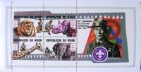 (№1996-1484) Лист марок Нигер 1996 год "Блок 4 С Баден Пауэлл", Гашеный
