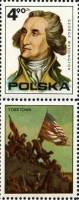 (1975-054) Марка + купон Польша "Джордж Вашингтон"    200 лет независимости США III Θ
