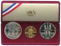 (1983-84, 3 м. unc, 2 по 1 д. + 5 д.) Набор США 1983-1984 год  Олимпиада в Лос-Анджелесе  UNC