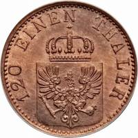 () Монета Германия (Империя) 1861 год 3  ""   Медь  UNC