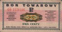 (№1969P-FX22) Банкнота Польша 1969 год "2 Cents"