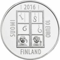 (№2016) Монета Финляндия 2016 год 10 Euro (Уно Сигнеус и народного образования)