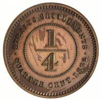 () Монета Стрейтс Сетлментс («Поселения у пролива»)  1872 год 14  ""   Медь  UNC