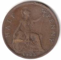 (1933) Монета Великобритания 1933 год 1/2 пенни "Георг V"  Медь  VF