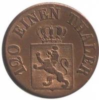 () Монета Германия (Империя) 1843 год 3  ""   Медь  UNC