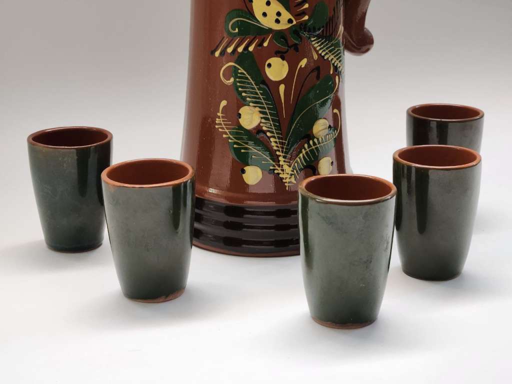  Графин-кувшин и 5 стопок керамика