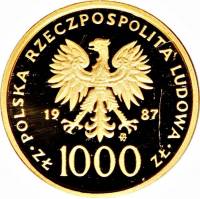() Монета Польша 1987 год 10000  ""   Биметалл (Платина - Золото)  UNC