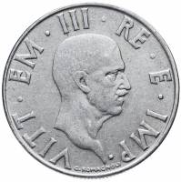 (1939) Монета Италия 1939 год 2 лиры "Виктор Эммануил II"  Не магнитная Никель  UNC