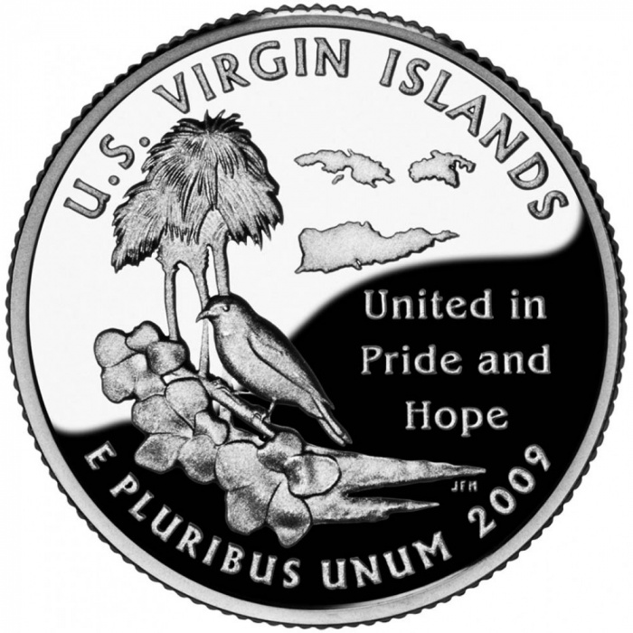 (055p) Монета США 2009 год 25 центов &quot;Американские Виргинские острова&quot; 2009 год Медь-Никель  UNC