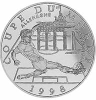 (1997) Монета Франция 1997 год 10 франков "ЧМ по Футболу Франция 1998"  Серебро Ag 900  PROOF