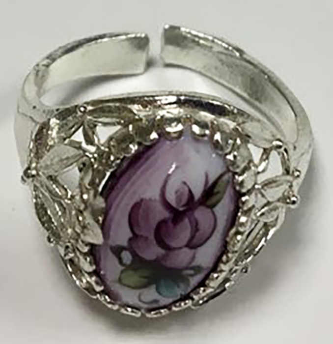 Перстень &quot;Финифть&quot;, серебрение (сост. на фото)