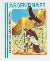 (1985-046) Блок марок  Куба "Андский кондор"    Выставка почтовых марок, Буэнос-Айрес III Θ