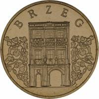 (152) Монета Польша 2007 год 2 злотых "Бжег"  Латунь  UNC