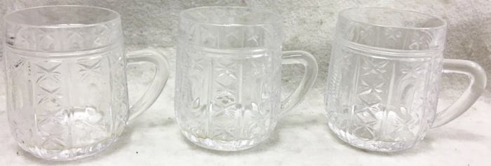 Кружки, стекло, 3 шт. (сост. на фото)