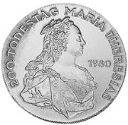 (№1980km2949) Монета Австрия 1980 год 500 Schilling (Двухсотлетие смерти Марии-Терезии)