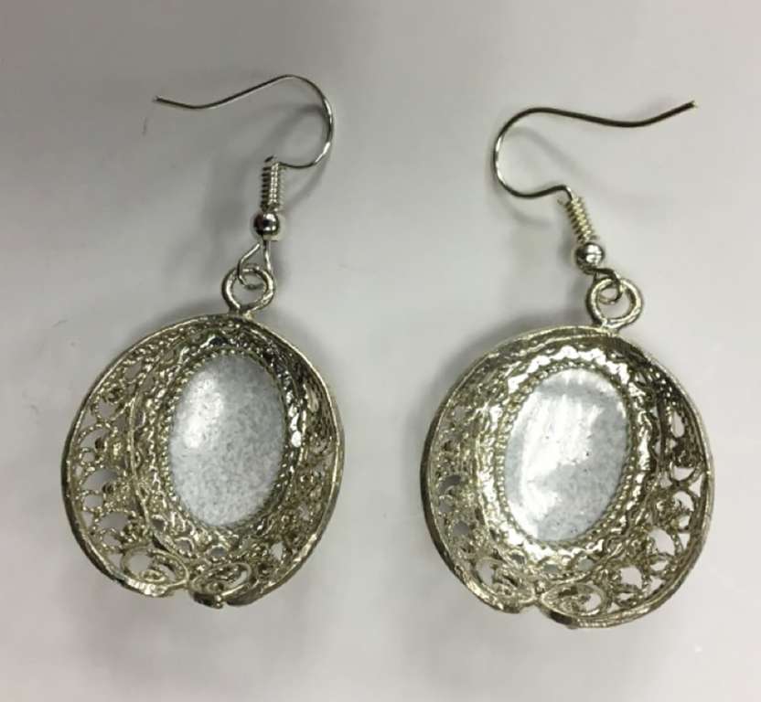 Серьги "Финифть", серебрение (сост. на фото)