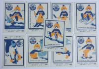 Набор спичечных этикеток "Правила безопастности на льду", 9 шт, СССР (сост. на фото)