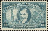 (№1941-919) Марка Никарагуа 1941 год "Rubeacuten Dariacuteo 18671916", Гашеная