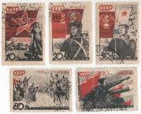 1938-09-11 14 15 Серия Набор марок 5 шт СССР  20 лет Красной Армии и ВМФ II Θ