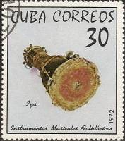 (1972-076) Марка Куба "Ия"    Народные музыкальные инструменты II Θ