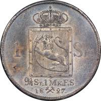 (№1826km301) Монета Норвегия 1826 год 1 Speciedaler