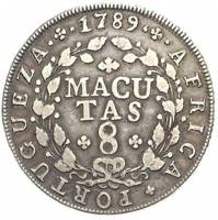 (№1789km34) Монета Ангола 1789 год 8 Macutas