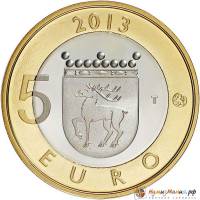 (025) Монета Финляндия 2013 год 5 евро "Аландские острова" 2. Диаметр 27,25 мм Биметалл  VF
