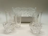 Салатники 3 шт и стаканы 5 шт хрусталь СССР набор для винтажной сервировки