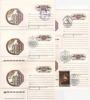 1989-150 Конверт ХМК с ОМ СССР Эрмитаж 225 лет  5 шт ,  Разн виды гашения