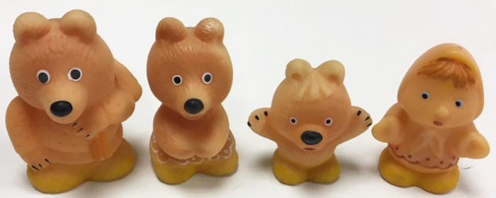 Набор резиновых игрушек &quot;Маша и три медведя&quot; 4 шт. (сост. на фото)