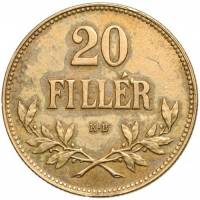 (№1914km498) Монета Венгрия 1914 год 20 Filleacute;r