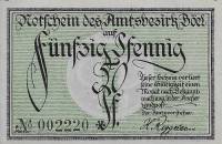 (№1920) Банкнота Германия 1920 год "50 Pfennig"