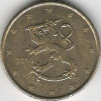 (2010) Монета Финляндия 2010 год 50 евроцентов  3-й тип образца 2008, буквы FI, знак МД у канта  VF