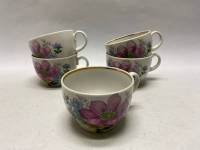 Чайные чашки, Красный фарфорист 5 шт