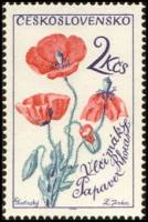 (1964-030) Марка Чехословакия "Мак"    Цветы III Θ