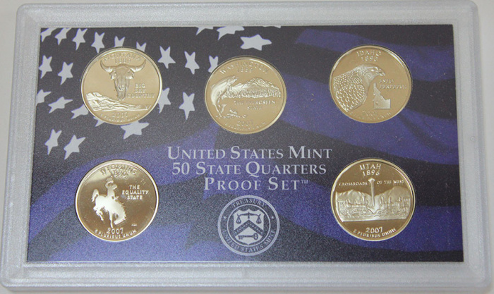 (2007s, 5 м., Штаты) Набор США 2007 год  Годовой набор  PROOF