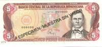(№1993P-143s) Банкнота Доминиканская Республика 1993 год "5 Pesos Oro"