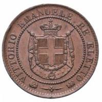 (№1859c82 (tuscany)) Монета Италия 1859 год 2 Centesimi (Vittorio Emanuele II Re Eletto)
