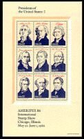 (№1986-17) Блок марок США 1986 год "Президентов Я", Гашеный