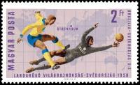 (1966-048) Марка Венгрия "Бразилия-Швеция"    ЧМ по футболу 1966, Лондон II Θ