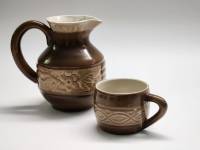 Кувшин и чашка керамика Кунгур  ЗХК СССР винтаж