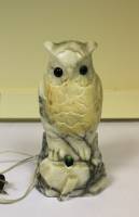 Светильник "Сова", вырезан из цельного камня, рабочий