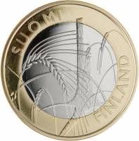 (009) Монета Финляндия 2011 год 5 евро "Саво" 2. Диаметр 27,25 мм Биметалл  VF