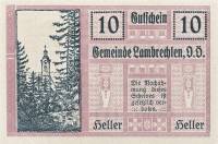 (№1920) Банкнота Австрия 1920 год "10 Heller"