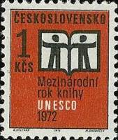 (1972-009) Марка Чехословакия "Открытая книга"    Международный год книги II Θ