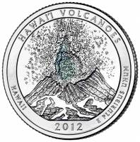 (014s) Монета США 2012 год 25 центов "Гавайские вулканы"  Медь-Никель  UNC