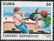 (1990-048) Марка Куба "Рыбалка"    Спортивный туризм III Θ
