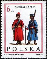 (1983-026) Марка Польша "Унтер-офицеры пехоты"    300-летие победы над Турками на Лысой горе под Вен
