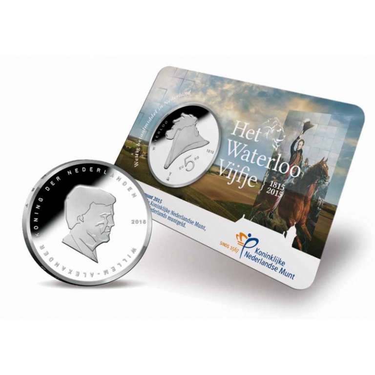 (2015) Монета Нидерланды (Голландия) 2015 год 5 евро &quot;Битва при Ватерлоо. 200 лет&quot;  Серебрение  UNC