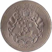 () Монета Тонга 1968 год 50 сенити ""  Медь-Никель  UNC